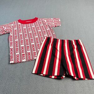 Vintage Chicago Bulls Kids T-Shirt and Shorts Set Size 4 Made in USA 90s NBA